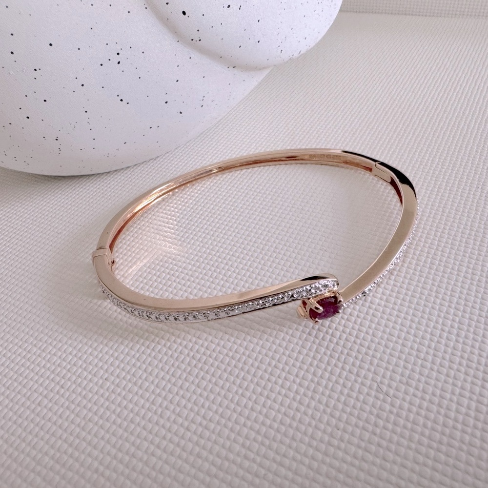 Ross Simmons Rose Gold 925 Ruby Bracelet